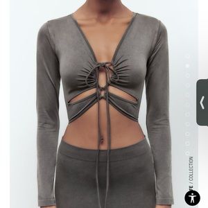 ZARA Seamless Ruched Top